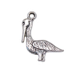 0pcs 23x19mm Pelican Pendants Pelican Charm Antique Silver Color Bird Pendants For Jewelry Making ef4462