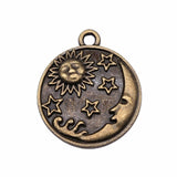 WYSIWYG 10pcs 23x20mm Antique Silver Color Antique Bronze Color Sun Stars Moon Charms For Jewelry Making DIY Jewelry Findings EF3790
