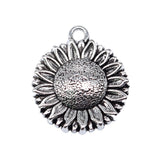 WYSIWYG 10pcs 23x20mm Antique Silver Color Sunflower Charms For Jewelry Making