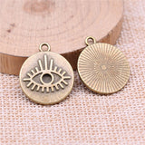 WYSIWYG 10pcs 23x20mm Eye Charms For Jewelry Making Antique Silver Plated Antique Bronze Color Jewelry Findings