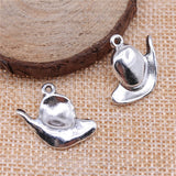 WYSIWYG 10pcs 23x20mm Hat Charms For Jewelry Making DIY Jewelry Findings Antique Silver Color Antique Bronze Color