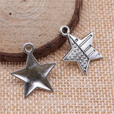 WYSIWYG 10pcs 23x20mm Star Charms For Jewelry Making Antique Silver Color Charm Pendant Jewelry Accessories