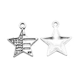 WYSIWYG 10pcs 23x20mm Star Charms For Jewelry Making Antique Silver Color Charm Pendant Jewelry Accessories