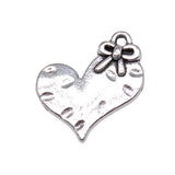 WYSIWYG 10pcs 23x21mm Bow Heart Charms Antique Silver Color Pendant Charms For Jewelry Making Jewelry Findings