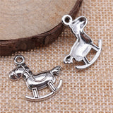 WYSIWYG 10pcs 23x21mm Horse Charms Antique Silver Color Pendant Charms For Jewelry Making Jewelry Accessories