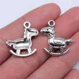 WYSIWYG 10pcs 23x21mm Horse Charms Antique Silver Color Pendant Charms For Jewelry Making Jewelry Accessories