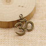 WYSIWYG 10pcs 23x21mm Om Charms DIY Jewelry Findings Antique Silver Color Antique Bronze Color For Jewelry Making