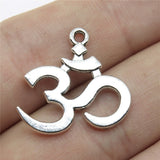 WYSIWYG 10pcs 23x21mm Om Charms DIY Jewelry Findings Antique Silver Color Antique Bronze Color For Jewelry Making