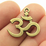 WYSIWYG 10pcs 23x21mm Om Charms DIY Jewelry Findings Antique Silver Color Antique Bronze Color For Jewelry Making