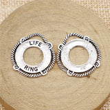 WYSIWYG 10pcs 23x22mm Charm Life Ring Lifebuoy Navigation Charms Antique Silver Color Life Ring Charms