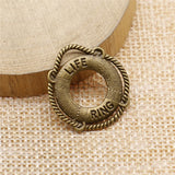 WYSIWYG 10pcs 23x22mm Charm Life Ring Lifebuoy Navigation Charms Antique Silver Color Life Ring Charms