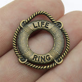 WYSIWYG 10pcs 23x22mm Charm Life Ring Lifebuoy Navigation Charms Antique Silver Color Life Ring Charms