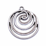 WYSIWYG 10pcs 23x22mm Whirlpool Pendant Charms Antique Silver Color For Jewelry Making Zinc Alloy Jewelry Findings