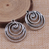 WYSIWYG 10pcs 23x22mm Whirlpool Pendant Charms Antique Silver Color For Jewelry Making Zinc Alloy Jewelry Findings