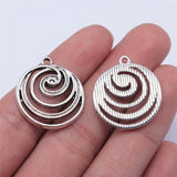 WYSIWYG 10pcs 23x22mm Whirlpool Pendant Charms Antique Silver Color For Jewelry Making Zinc Alloy Jewelry Findings
