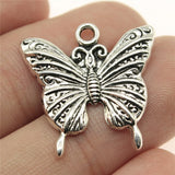 WYSIWYG 10pcs 23x23mm Butterfly Charms Antique Silver Color Pendant Charms Jewelry Findings For Jewelry Making