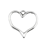 WYSIWYG 10pcs 23x23mm Hollow Heart Charms Hollow Antique Bronze Color Antique Silver Color Hollow Heart Charm EF3799