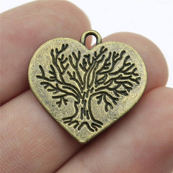 WYSIWYG 10pcs 23x23mm Tree Charms For Jewelry Making Vintage Antique Bronze Color Jewelry Findings