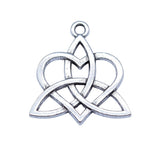 WYSIWYG 10pcs 23x24mm Antique Silver Color Heart Triquetra Knot Charms Pendant For DIY Jewelry Making