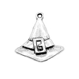WYSIWYG 10pcs 23x24mm Wizard Hat Charm Pendants For Jewelry Making Antique Silver Color Magic Witch Hat Pendants Charm