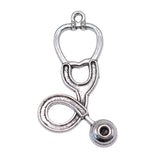 WYSIWYG 10pcs 23x41mm Stethoscope Charms Pendants For Jewelry Making 2 Colors Antique Silver Plated Antique Bronze Plated EF3766