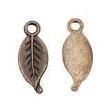 WYSIWYG 10pcs 24x10mm Leaf Charms For Jewelry Making Antique Bronze Color Charms Pendants Jewelry Accessories
