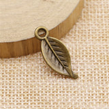 WYSIWYG 10pcs 24x10mm Leaf Charms For Jewelry Making Antique Bronze Color Charms Pendants Jewelry Accessories