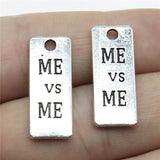 WYSIWYG 10pcs 24x10mm Me V-S Me Charms DIY Jewelry Findings Antique Silver Color Antique Bronze Color For Jewelry Making