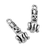10pcs 24x10x8mm 3D Rabbit Charms For Jewelry Making Antique Silver Color Antique Bronze Color DIY Jewelry Making h1131