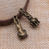 10pcs 24x10x8mm 3D Rabbit Charms For Jewelry Making Antique Silver Color Antique Bronze Color DIY Jewelry Making h1131