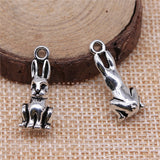 10pcs 24x10x8mm 3D Rabbit Charms For Jewelry Making Antique Silver Color Antique Bronze Color DIY Jewelry Making h1131
