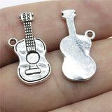 WYSIWYG 10pcs 24x11mm Guitar Charms Antique Silver Color Pendant Charms For Jewelry Making Jewelry Accessories