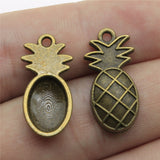 WYSIWYG 10pcs 24x12mm Pineapple Charms Pendants For Jewelry Making Antique Silver Plated Antique Bronze Color Jewelry Findings