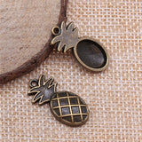 WYSIWYG 10pcs 24x12mm Pineapple Charms Pendants For Jewelry Making Antique Silver Plated Antique Bronze Color Jewelry Findings