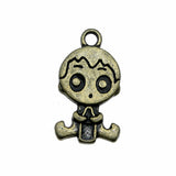 WYSIWYG 10pcs 24x13mm Double Sided Baby Boy Charms For Jewelry Making Antique Silver Color Antique Bronze Color