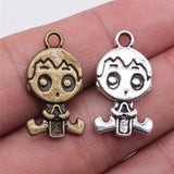 WYSIWYG 10pcs 24x13mm Double Sided Baby Boy Charms For Jewelry Making Antique Silver Color Antique Bronze Color