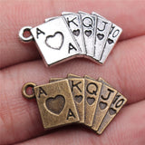 WYSIWYG 10pcs 24x13mm Pendant Poker Cards Poker Cards Charm Pendants For Jewelry Making Poker Cards Pendants