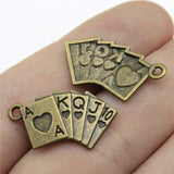 WYSIWYG 10pcs 24x13mm Pendant Poker Cards Poker Cards Charm Pendants For Jewelry Making Poker Cards Pendants