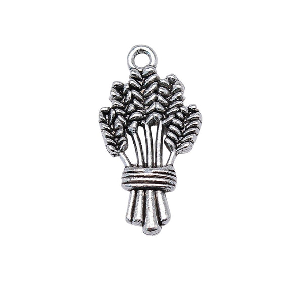 10pcs 24x13mm Wheat Rice Charm Pendants For Jewelry Making Antique Silver Color Wheat Pendants Charm ef1816