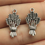 10pcs 24x13mm Wheat Rice Charm Pendants For Jewelry Making Antique Silver Color Wheat Pendants Charm ef1816