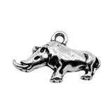 WYSIWYG 10pcs 24x14mm Rhinoceros Charms For Jewelry Making Antique Silver Color Charm Pendant Jewelry Accessories