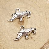 WYSIWYG 10pcs 24x14mm Rhinoceros Charms For Jewelry Making Antique Silver Color Charm Pendant Jewelry Accessories