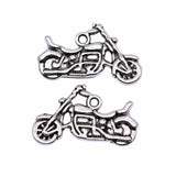 WYSIWYG 10pcs 24x15mm Antique Silver Color Motorcycle Charms Pendant For Jewelry Making DIY Jewelry Findings