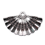 WYSIWYG 10pcs 24x15mm Charms Fan Charms For Jewelry Making DIY Jewelry Findings Antique Silver Color Alloy Charms Pendant