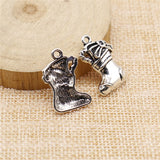 WYSIWYG 10pcs 24x15mm Christmas Stockings Charms Antique Silver Color Pendant Charms For Jewelry Making Jewelry Accessories