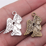WYSIWYG 10pcs 24x17mm Antique Silver Color Antique Bronze Guardian Angel Charms Charms Angel Pray Guardian Praying Angel Charms