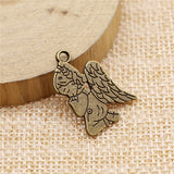 WYSIWYG 10pcs 24x17mm Antique Silver Color Antique Bronze Guardian Angel Charms Charms Angel Pray Guardian Praying Angel Charms