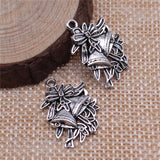 WYSIWYG 10pcs 24x17mm Antique Silver Color Bells Charms Pendant For Jewelry Making DIY Jewelry Findings