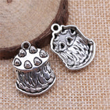 WYSIWYG 10pcs 24x18mm Birthday Cake Charms DIY Jewelry Findings Antique Silver Color Antique Bronze Color For Jewelry Making