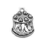 WYSIWYG 10pcs 24x18mm Birthday Cake Charms DIY Jewelry Findings Antique Silver Color Antique Bronze Color For Jewelry Making